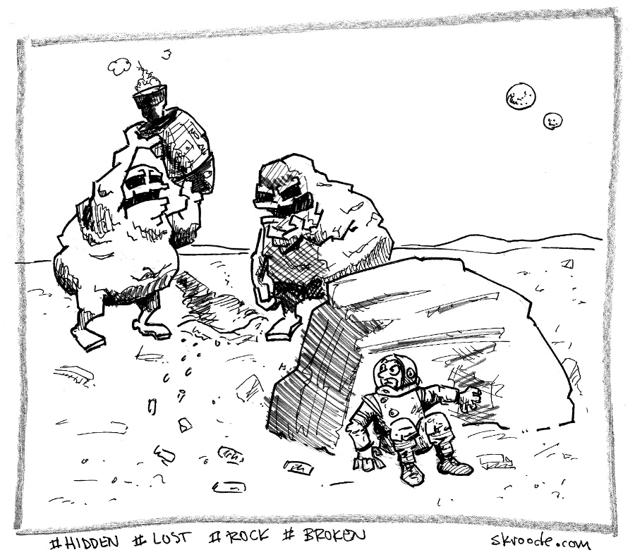 InkTober: hidden, lost, rock, and broken