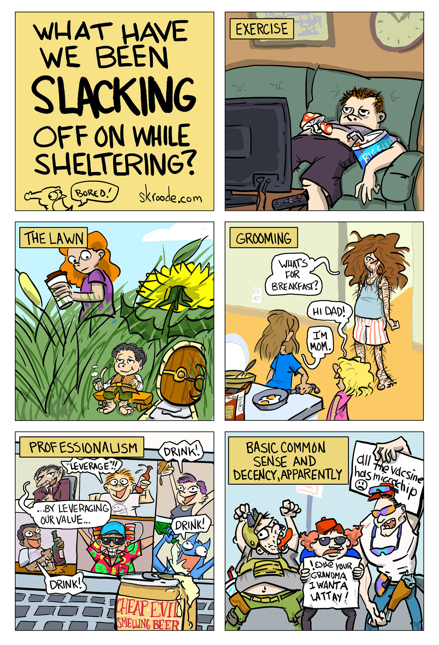 What have we been slacking off on while sheltering?